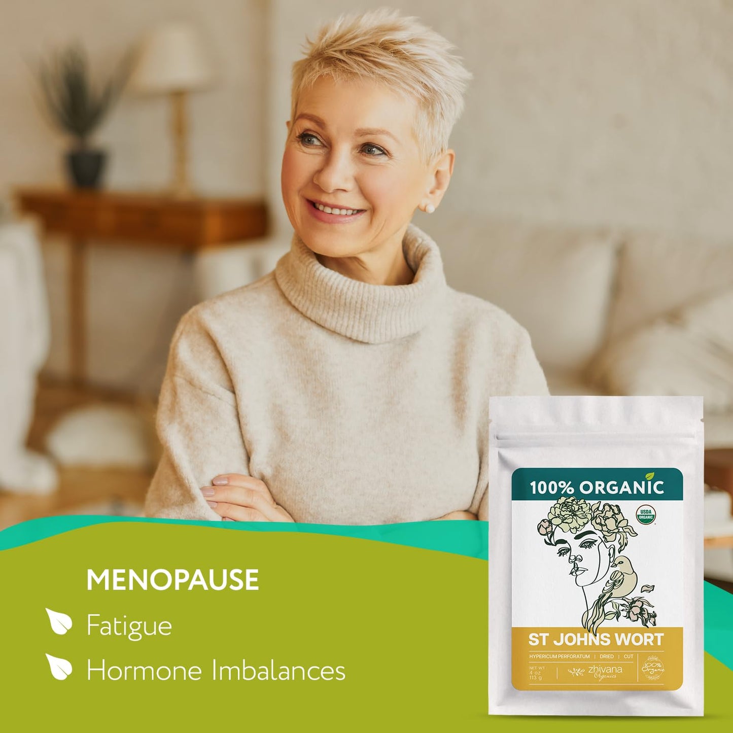 Organic St Johns Wort Tea (4 oz.) – 100% Pure Dried Saint John’s Wort Herb – Te de Hierba de San Juan Organica