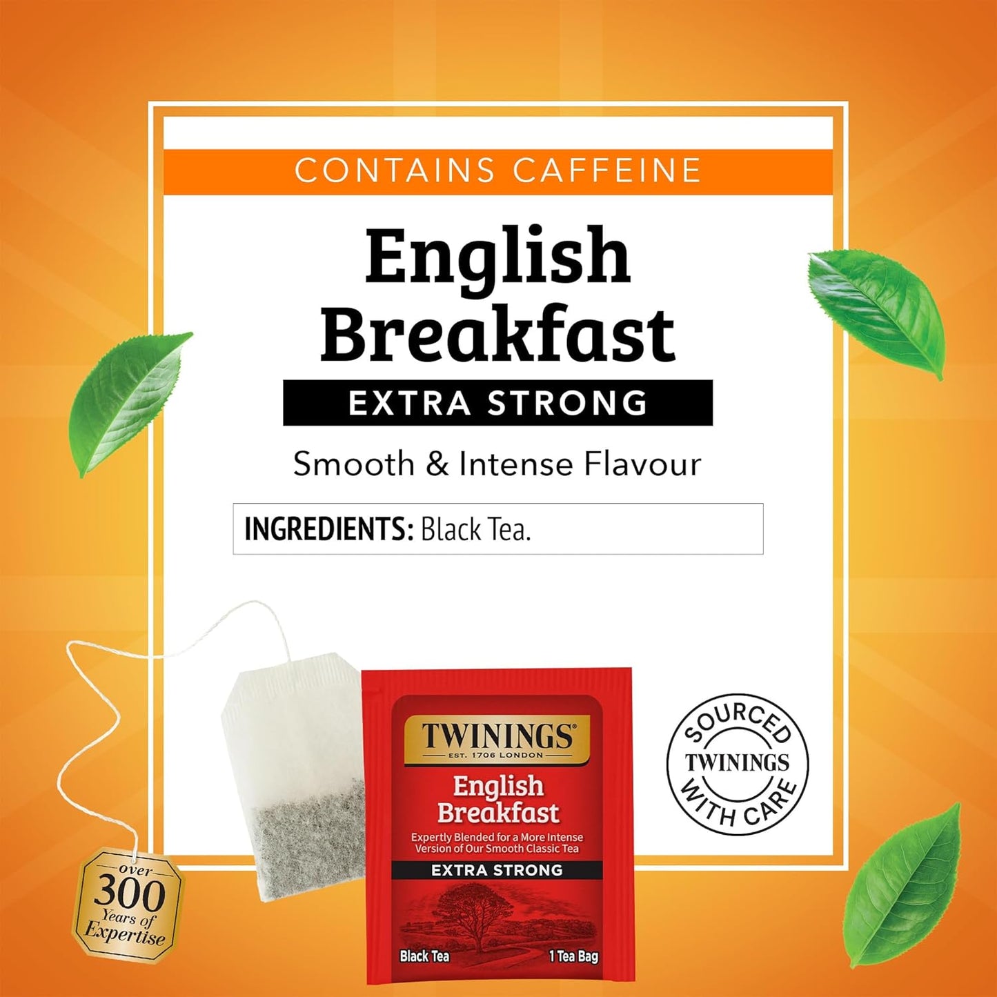 Twinings Extra Bold English Breakfast Black Tea Individually Wrapped Bags, 20 Count (Pack of 1), Robust, Caffeinated, Enjoy Hot or Iced, 20 Teabags