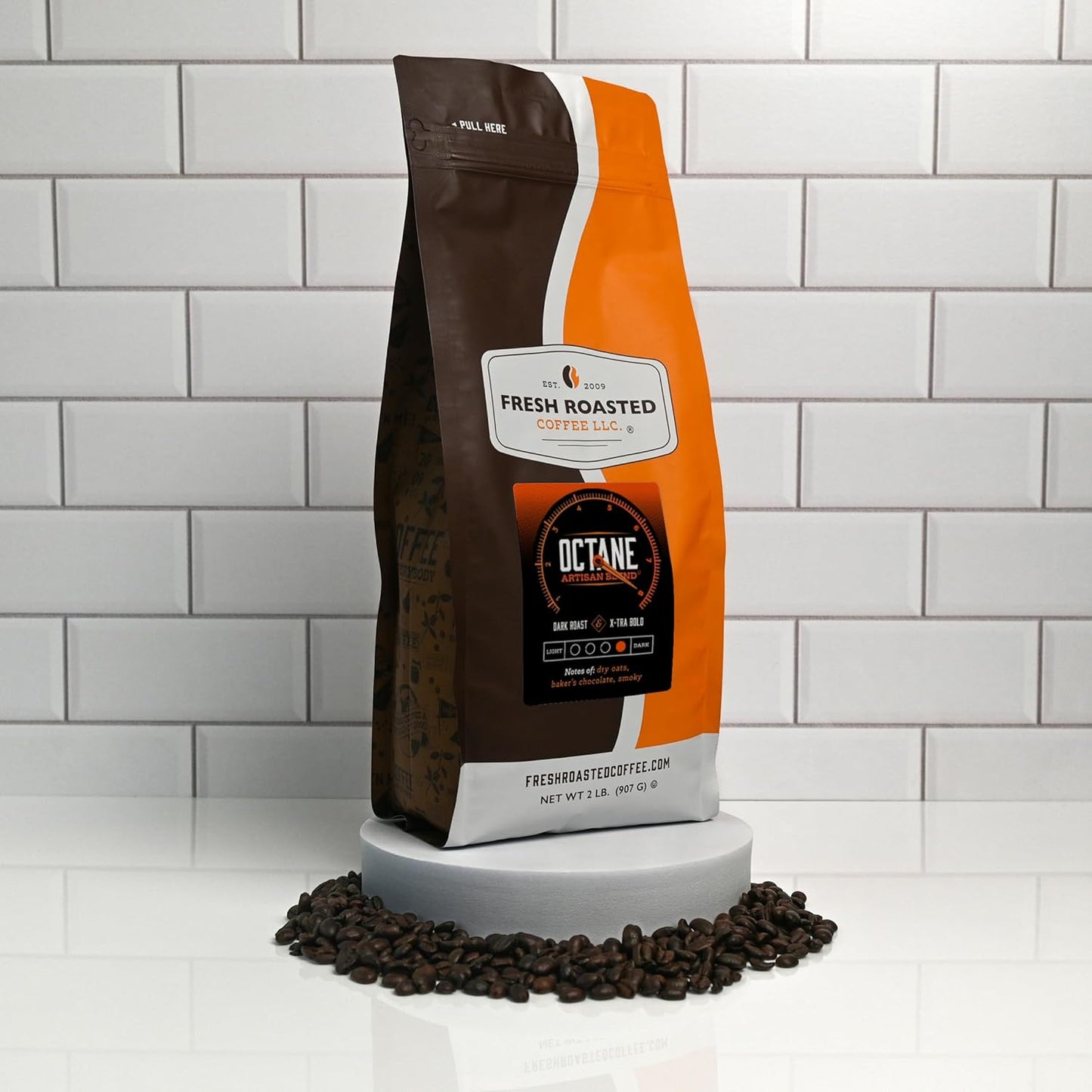 Fresh Roasted Coffee, Octane, 2 lb (32 oz), Dark Roast, Kosher, Ground