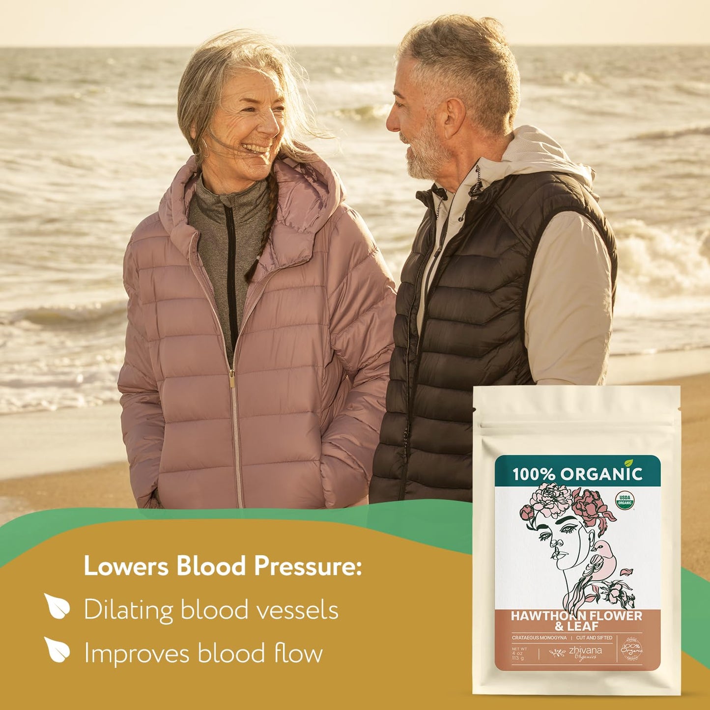 Hawthorn Leaf & Flower Tea Organic (4oz.) - Loose Hawthorne Tea for Blood Pressure Balance, Cardiovascular Health, Heart Support - Espino Blanco Hoja