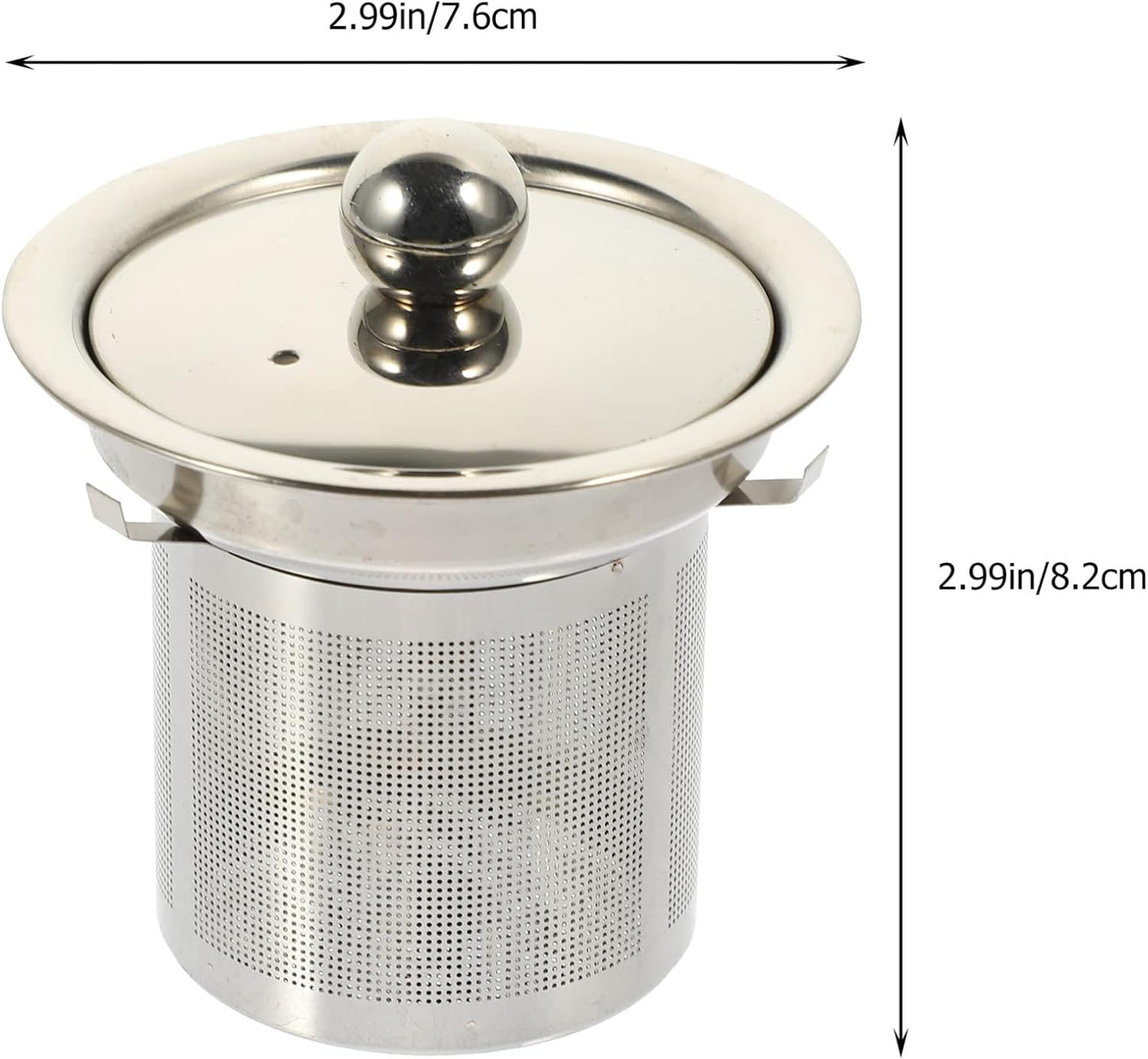 Hemoton Tea Strainer Insert with Lids Stainless Steel Tea Infuser Tea Filters Metal Teapot Replacement Mesh Strainer Tea Pot Accessories (Silver )