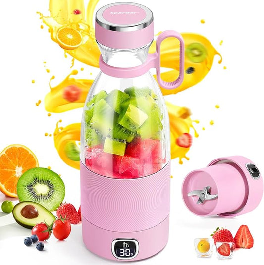 Spardar Portable Blender for Shakes & Smoothies, Personal USB Rechargeable Mini Blender Cup Juicer for Home, Sports & Outdoors