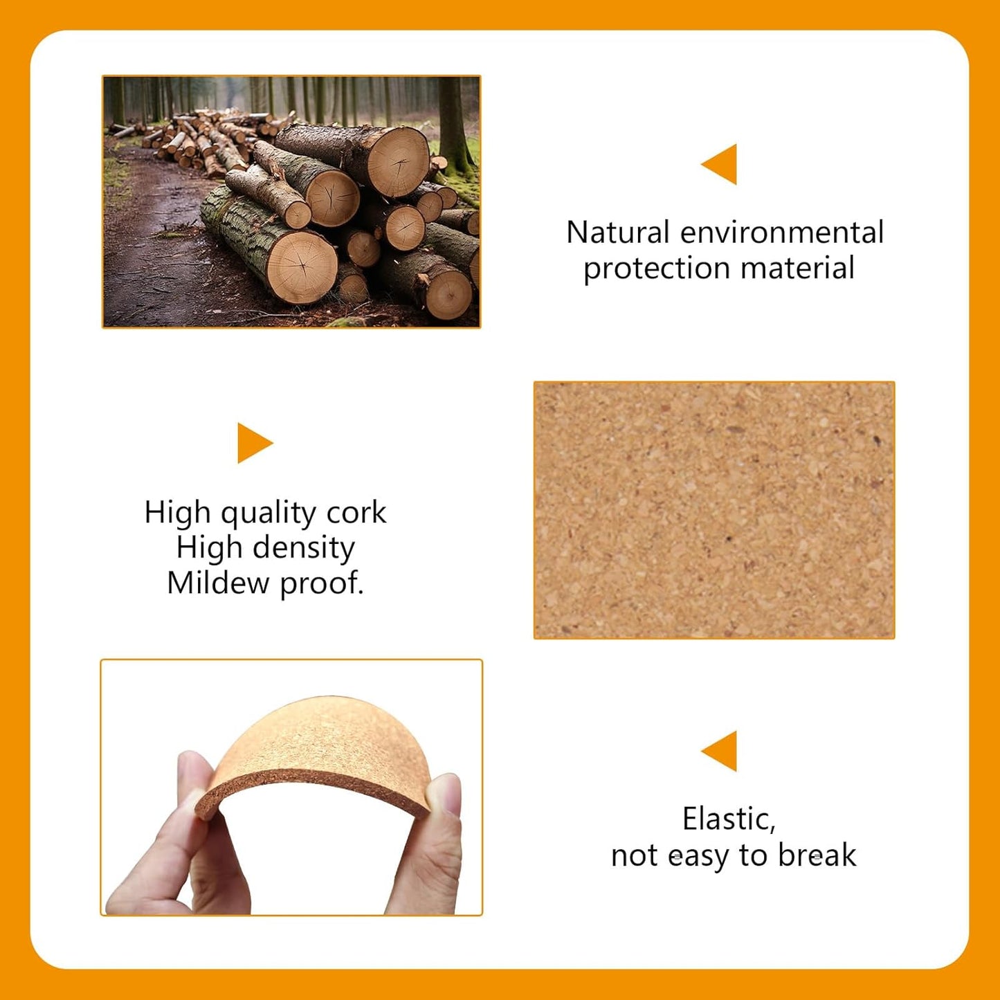 50 PCS Cork Coasters Bulk,Blank Square Cork Coasters DIY Crafts, Non-Slip Heat-Resistant Reusable Coffee Coaster, Suitable for Home Desktop Decoration