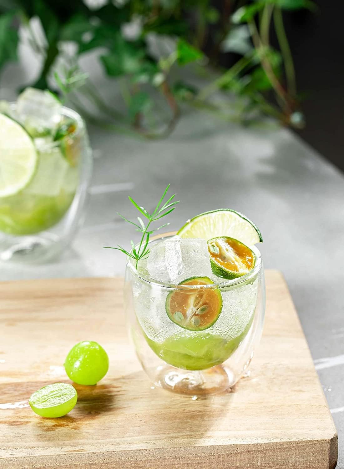 Octavius Double Wall Glass Cup Set | Perfect for Hot & Cold Beverage Lovers | (Set of 2) 8 Ounces Glass Clear Coffee Cups | Cups For Tea, Cappuccino, Latte, Hot Beverages Cup