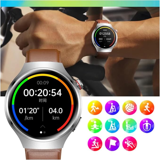 Smart Watches for Athletes The Elderly and Multi-Data Exercise Records IP68 Waterproof 1.43" HD Multi-Function Smartwatch with Calling 10 Days of Ultra-Long Standby Time After Charging (Black)