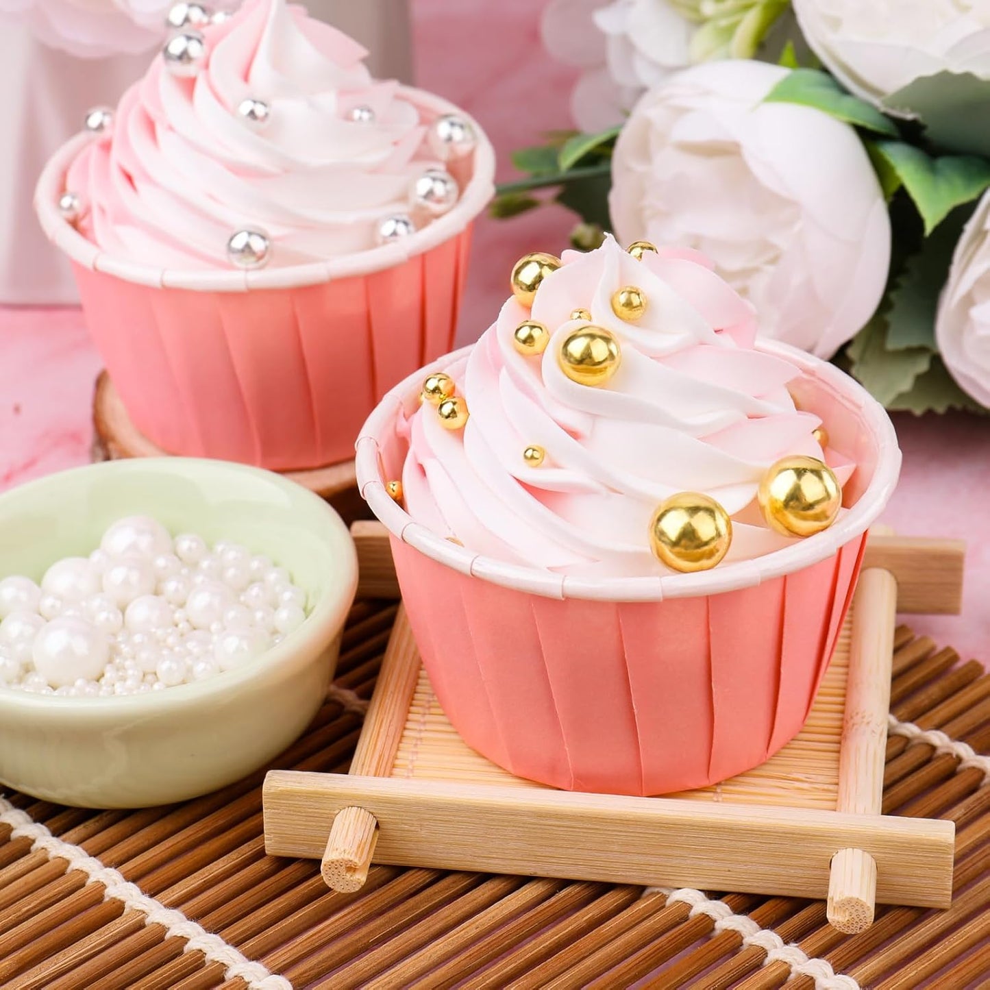 Light Green Sprinkles for Cake Decorating, 6 Sizes Mix Edible Pearl Sugar for Cupcake Cookie Ice Cream Topping, Wedding Parties Christmas Supplies 4.6 oz