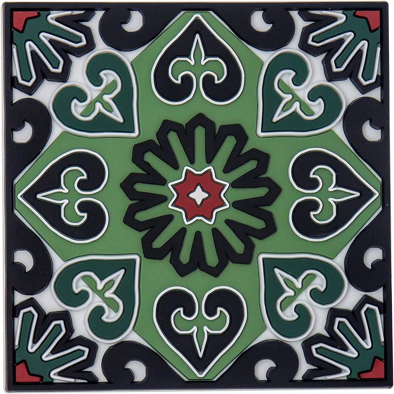 Floers Silicone Coasters Set of 4, Protect Against Water Marks or Damage - Fit All Cups, 3.5" Inch Size, Colored