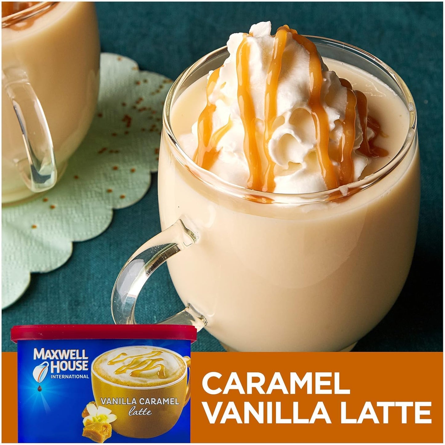 Maxwell House Vanilla Caramel Latte Mix, 8.7 oz + Suisse Mocha Decaf Instant Coffee, 4.4 oz, (Variety Pack)