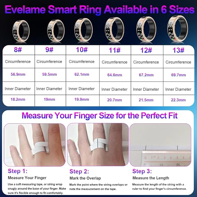 Smart Ring Health Tracker with Display Screen & Touch Button, Bluetooth Connection Health Ring for Women Men, Tracks Heart Rate/Blood Oxygen/Sleep/Steps/Sports Activities, IP68 Waterproof