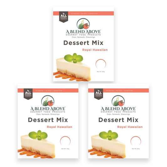 A Blend Above Royal Hawaiian Cheesecake Mix - No-Bake Desserts, All Natural, Vegan, Gluten Free, No MSG - Instant Dessert Mix, Fruit Dip, Bagel Topping, Frosting, Cheesecake Filling - Makes 16 Oz (Pack of 3)