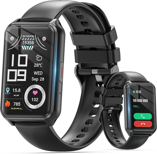 Smart Watch with Fitness Tracker, 1.57-Inch Display, Answer Calls, Sleep Monitor, IP68 Water Resistant (Black)