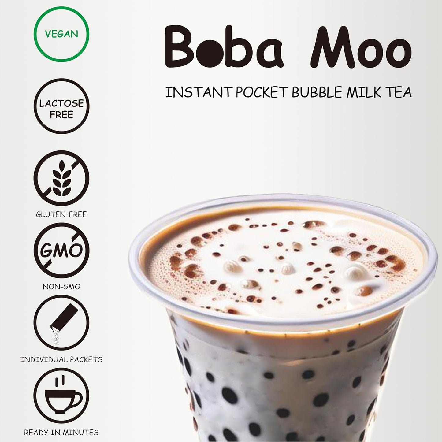 Boba Moo Mini Premium Boba Tea Kit With Taro Milk Tea Flavor - Only 10,000 Kits Yearly, Small Batch Bubble Tea Kit With Exceptional Taste & Chewiness, Vegan, Lactose-Free, 3 Servings