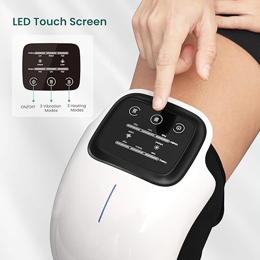 Snailax Cordless Knee Massager with Heat, FSA HSA Eligible, Heating Pad for Knee Pain, 3 Vibration Modes & 3 Heating Levels, Gifts for Men, Women, Heated Knee Brace Wrap