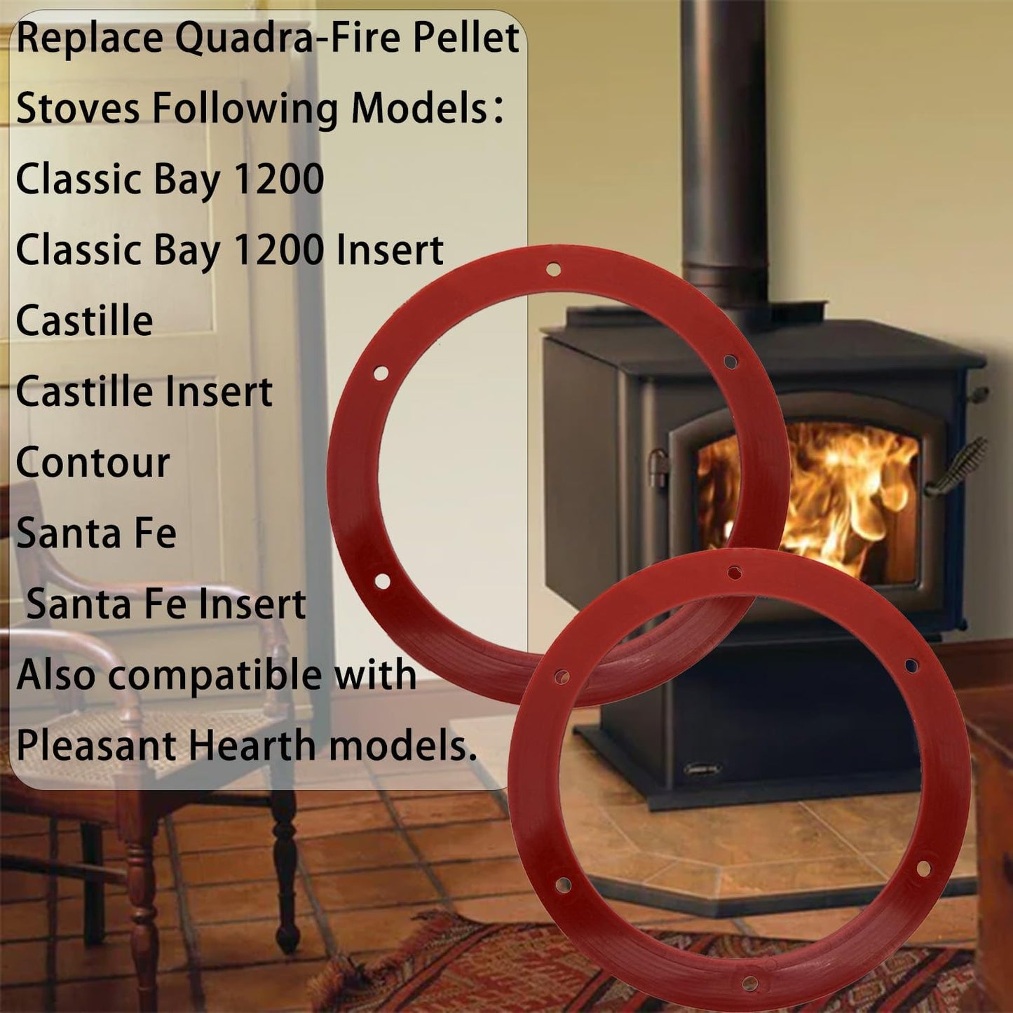 6 Inch Gasket Compatible with Quadrafire Heatilator 812-4710 PelPro Round Silicone Exhaust Fan Combustion Motor Gasket