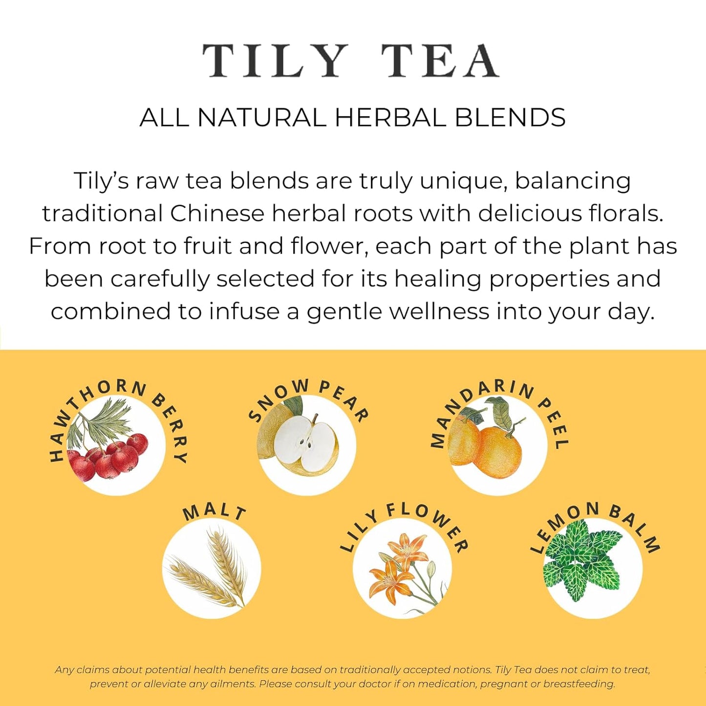 Tily Tea Good Gut Herbal Tea - Natural Prebiotic Tea for Digestive Support - Caffeine Free - 10 Plastic-Free Tea Bags