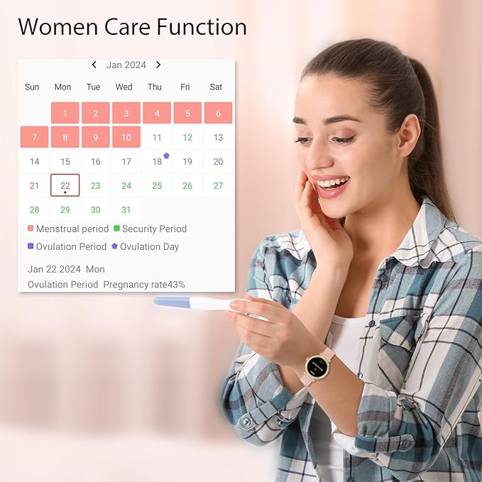 Smart Watches for Women (Answer/Make Calls), Fitness Watch with Heart Rate, Blood Oxygen, Sleep Tracker, Step Tracker, IP68 Waterproof Fitness Tracker, Smart Watch for Women for iPhone & Android