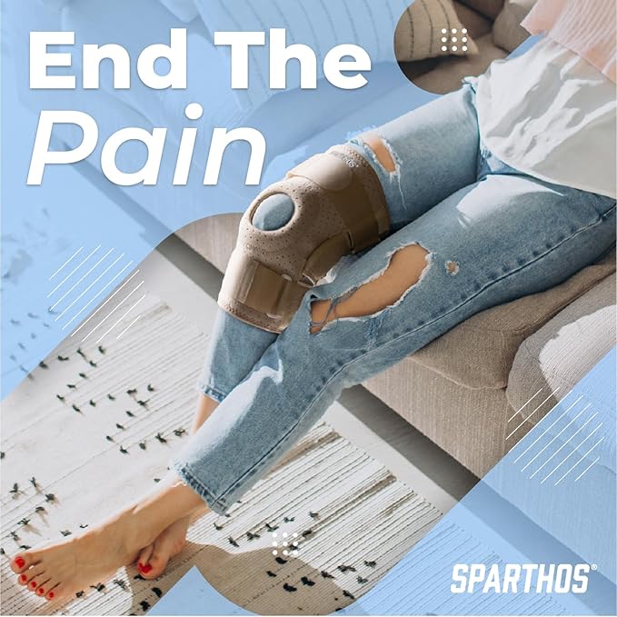 Sparthos Knee Brace - Heavy-Duty Hinged Support for ACL, MCL, Meniscus Tear, Arthritis, Tendons Pain - Open Patella - 4-Strap Adjustable - For Men and Women (Plus Size, XXX-Large, Thigh 20-28 in)