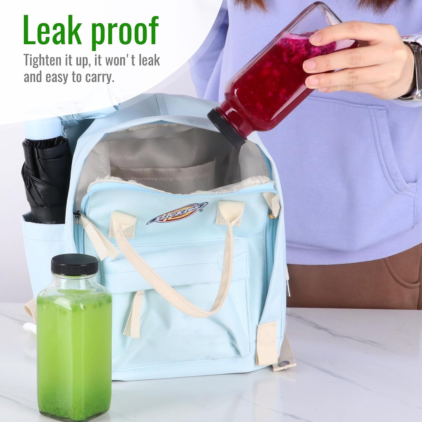 BIGIVACA 12 oz Glass Juice Bottles with Lids,6 PACK Bottles for Juicing,Square Drinking Jars Glass for Coffee,Cola,Milk,Tea in Travel,Work,School