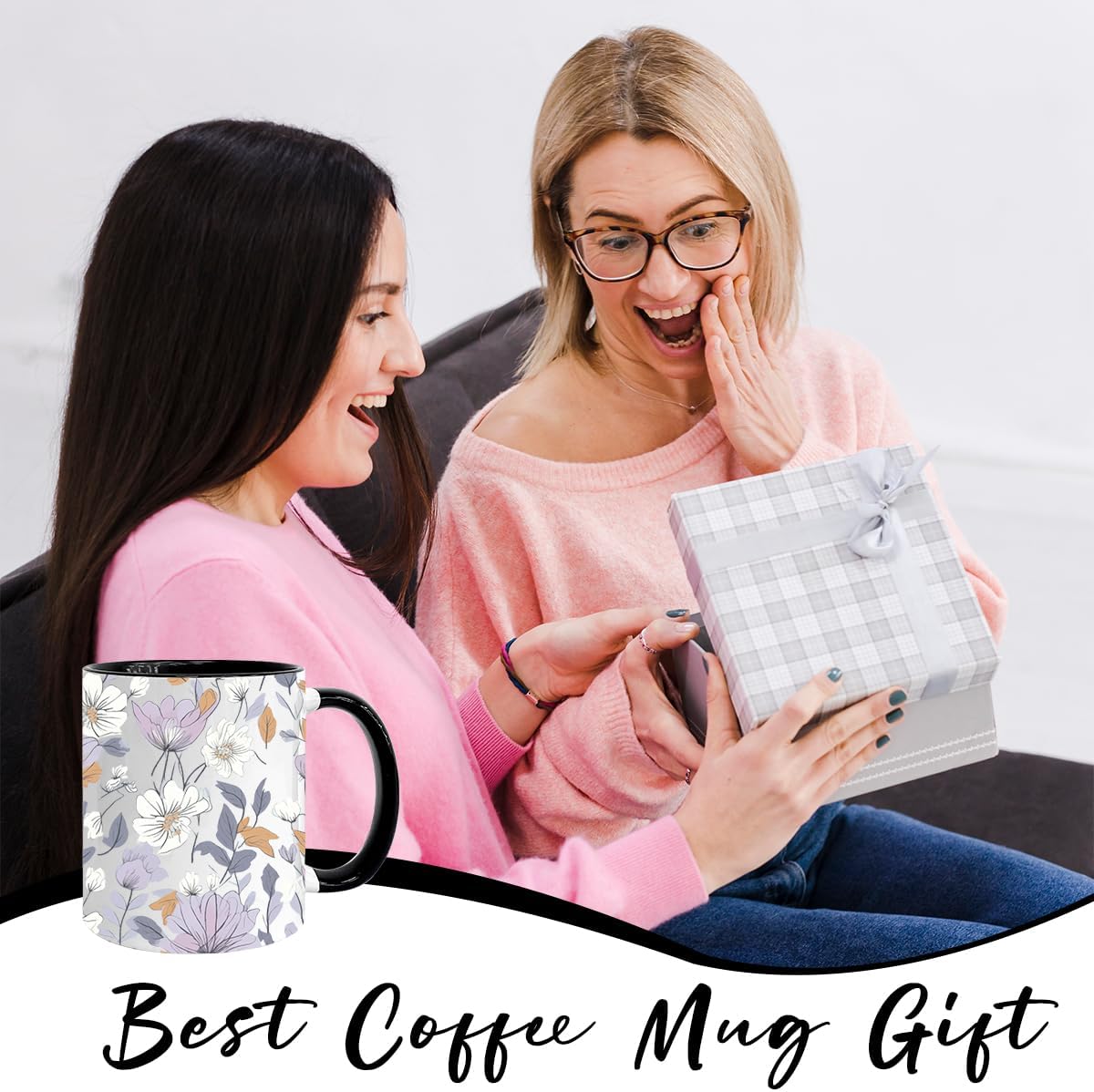 Vintage Flower Coffee Mug, Special Coffee Mug for Mothers, Gifts for Her Fall floral Cup, Beautiful Purple Wildflowers Inspirational Coffee Tea Cup for Her Birthday