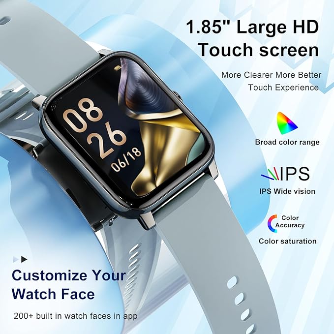 Smart Watch for Men Fitness Tracker: Smart Watches for Men Digital Womens Watches Make/Answer Call Waterproof Running Smartwatch Android Phone iPhone Samsung Compatible Heart Rate Monitor