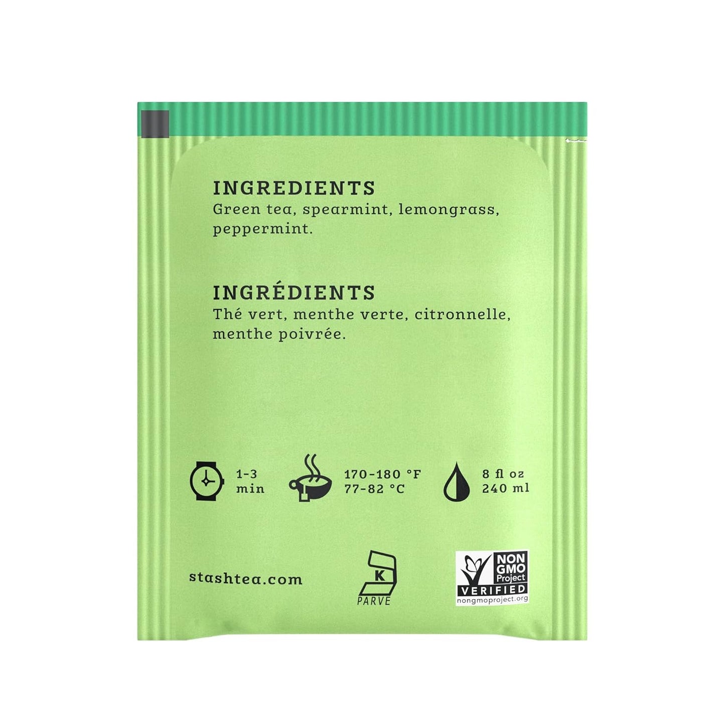 Stash Tea Moroccan Mint Green Tea - Caffeinated, Non-GMO Project Verified Premium Tea with No Artificial Ingredients, 30 Count (Pack of 6) - 180 Bags Total