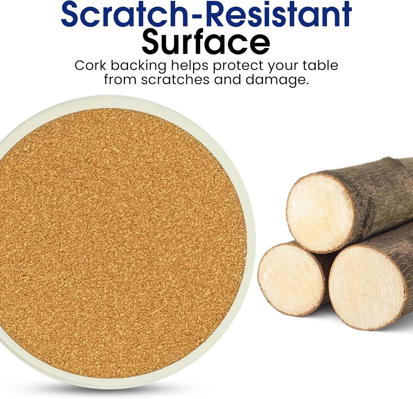 USA American Flag United States Round Coasters Set of 6 - Abosrbent Ceramic with Metal Stand for Drinks, Coffee, Non-Slip Cork Back for Tabletop Protection, 4 Inches (Rustic)