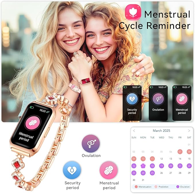 Smart Watches for Women,Fitness Tracker Watches with Sleep Monitor/Heart Rate/Blood Oxygen,IP68 Waterproof FitnessTracker with Long Battery Life,Excellent Appearance Design for Android/iOS Phones