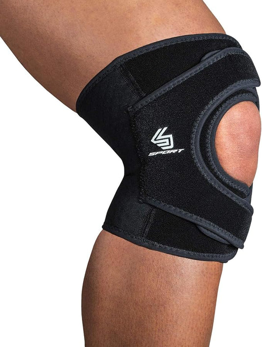 Shock Doctor PRIME Dual Knee Brace Support Wrap for Arthritis, Tendonitis, Meniscus Tear, Pain Relief, Joint Support, Running, Hiking, Sports