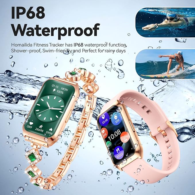 Smart Watches for Women,Fitness Tracker Watches with Sleep Monitor/Heart Rate/Blood Oxygen,IP68 Waterproof FitnessTracker with Long Battery Life,Excellent Appearance Design for Android/iOS Phones