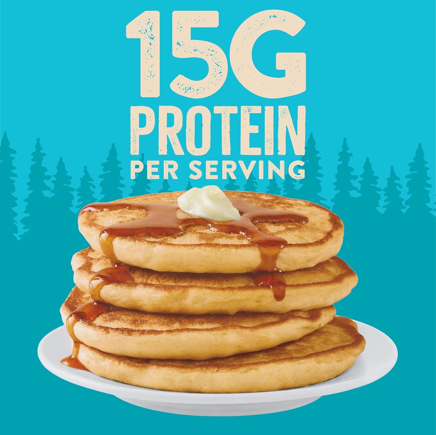 Krusteaz Protein Pancake Mix, Buttermilk Pancake Mix, 100% Whole Grain Flour & 15g of Protein Per Serving, Also Makes Waffles, Just Add Water (1.25 Pound (Pack of 4))