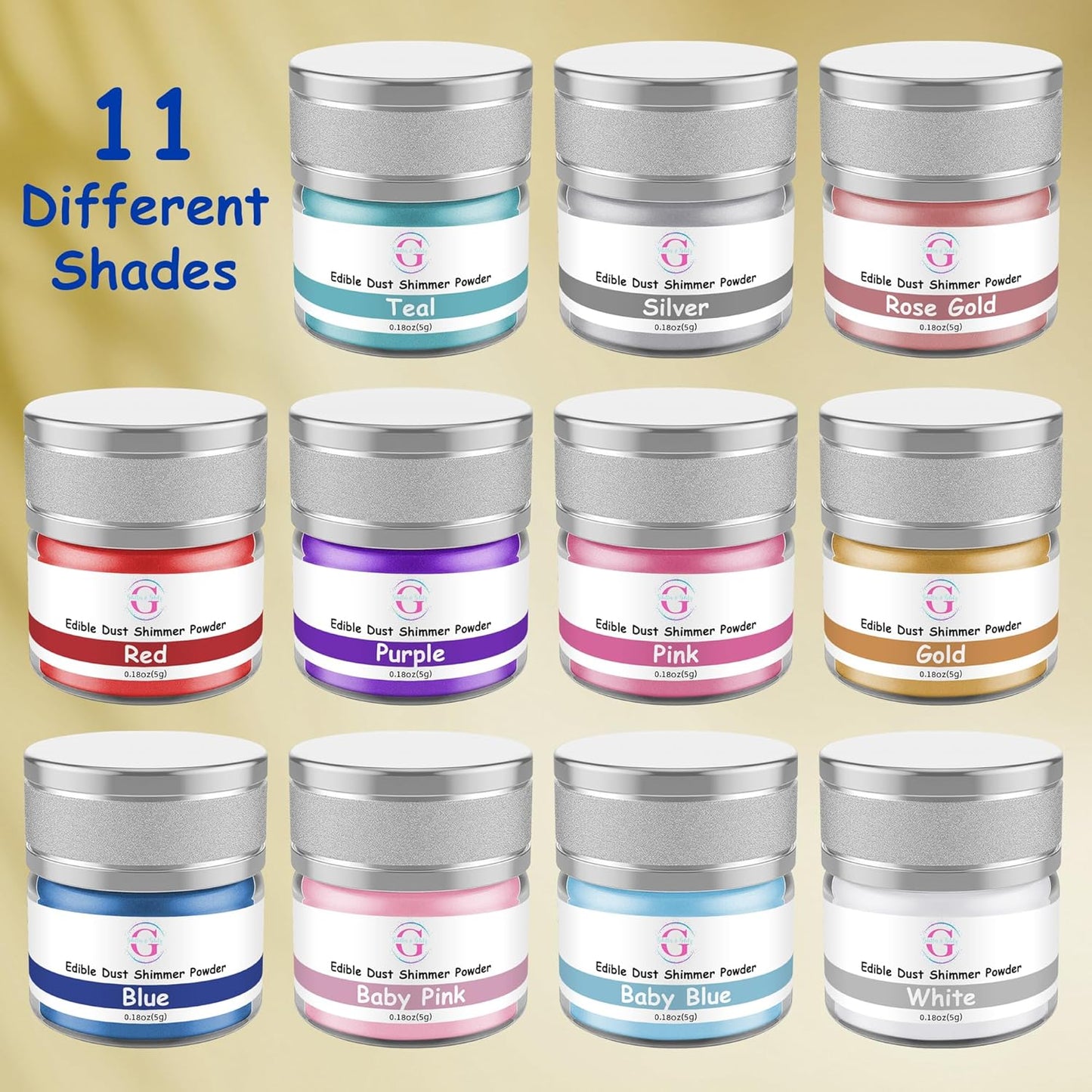 Glitter & Glitz Edible Glitter for Drinks - Premium Drink Glitter Edible Dust for Cocktails, Baking, Brew, Champagne - Luster Dust and Cocktail Glitter - Edible Glitter for Drinks Decoration (Orange, 5Grams)