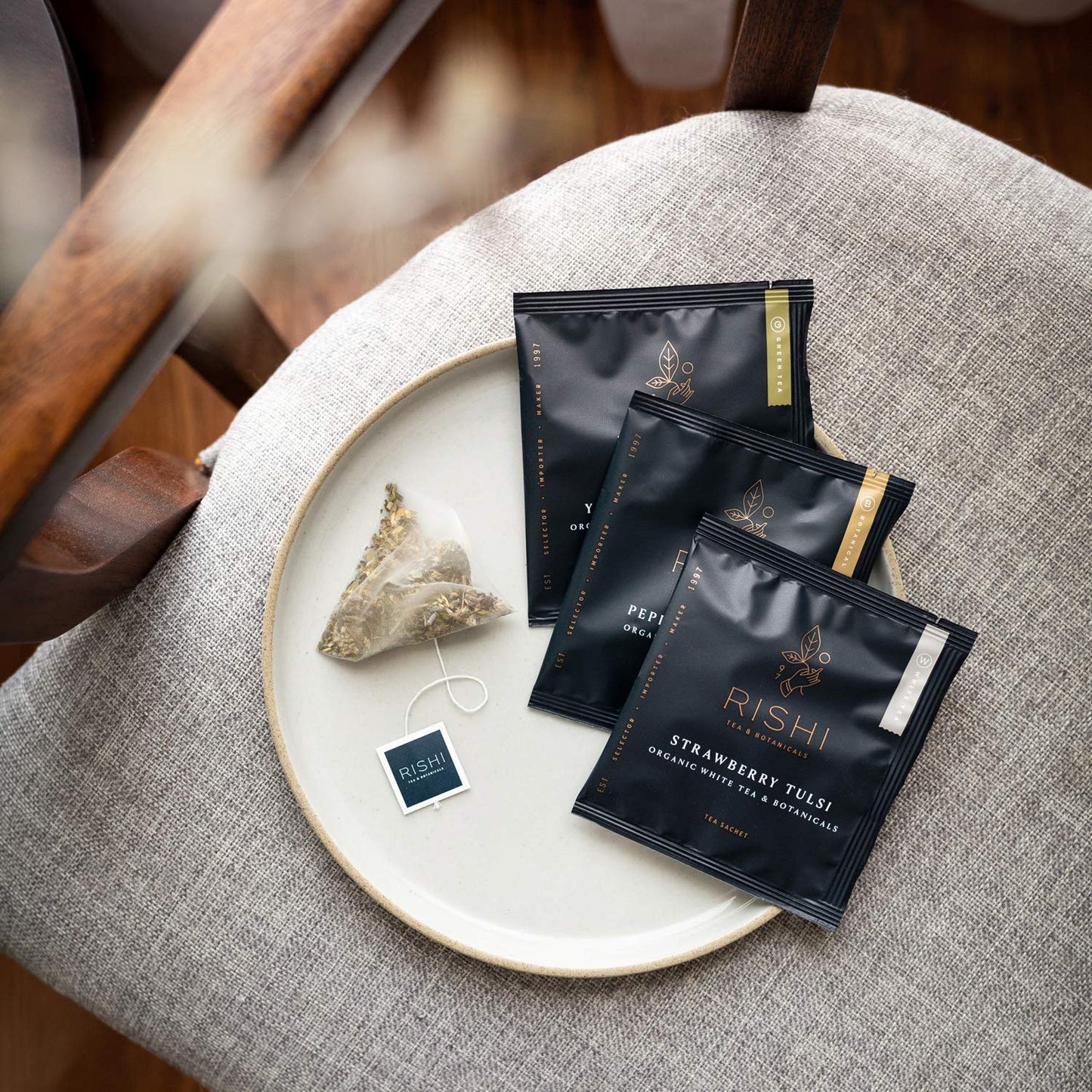 Rishi Tea Masala Chai Black Sachet Tea Bag Blend - Organic, Assam with Whole Spices, Energizing & Caffeinated - 50 Count