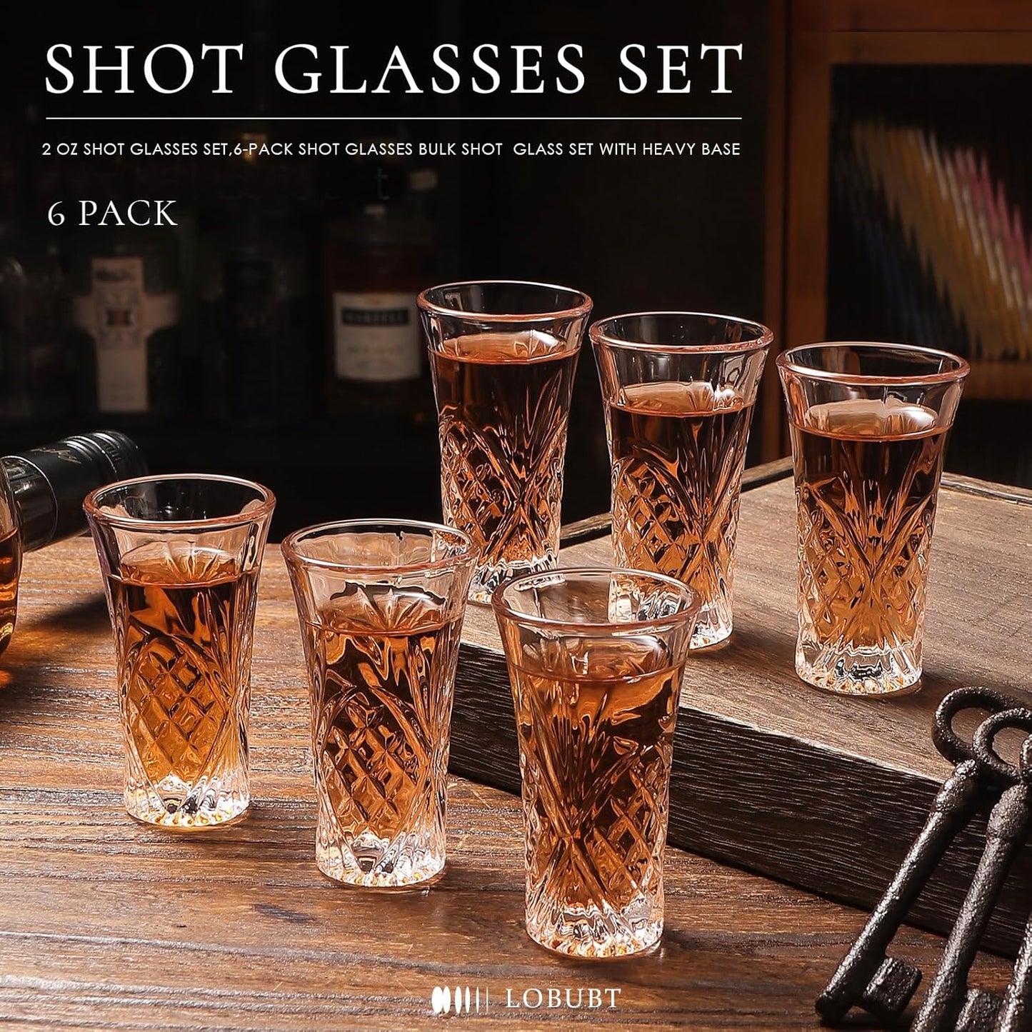 2 oz Shot Glasses Set,12-Pack Shot Glass with Heavy Base Crystal Shot Glasses Bulk Small Glass Cups for Liqueur Spirits Bar Party Favor Housewarming Gift