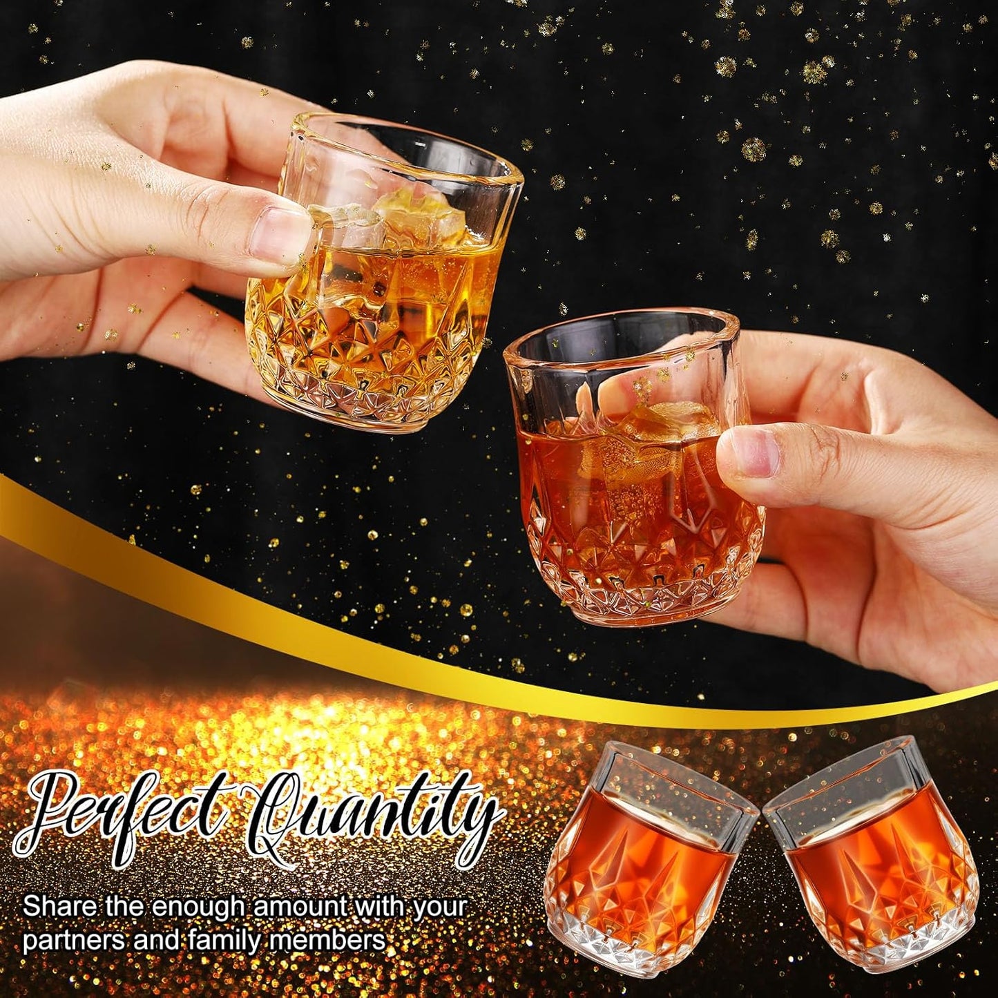 Meanplan 2.7oz Mini Shot Glasses Set Tasting Glasses Heavy Base Clear Shot Cup Cute Cordial Mini Wine Cups for Serving Whiskey, Wine, Juice(24 Pcs)