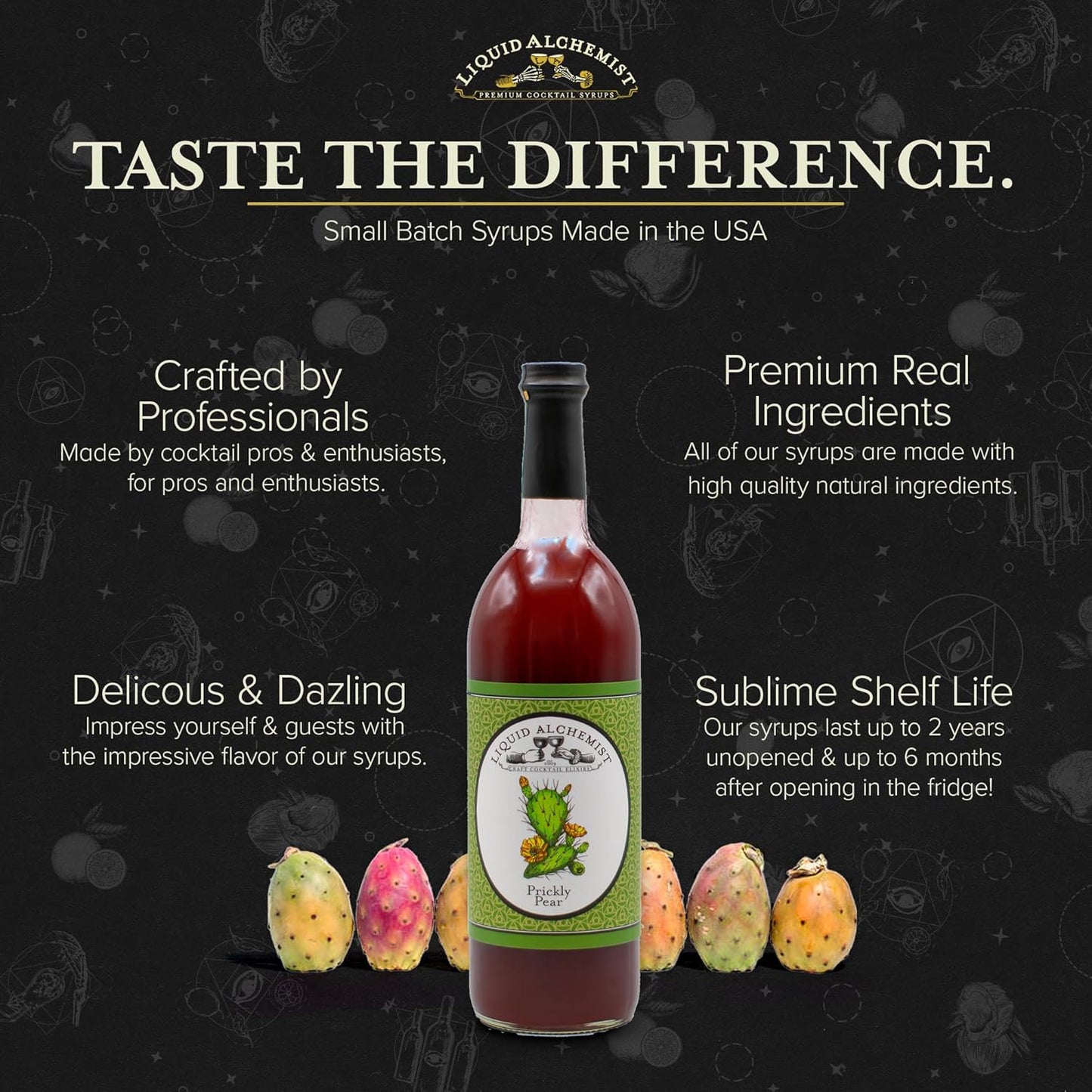 Liquid Alchemist Prickly Pear Syrup for Cocktails - Real Ingredients Make our Mixer Perfect for a Summer Cocktail and Margarita Mix - Vegan & Non-GMO (25 oz)