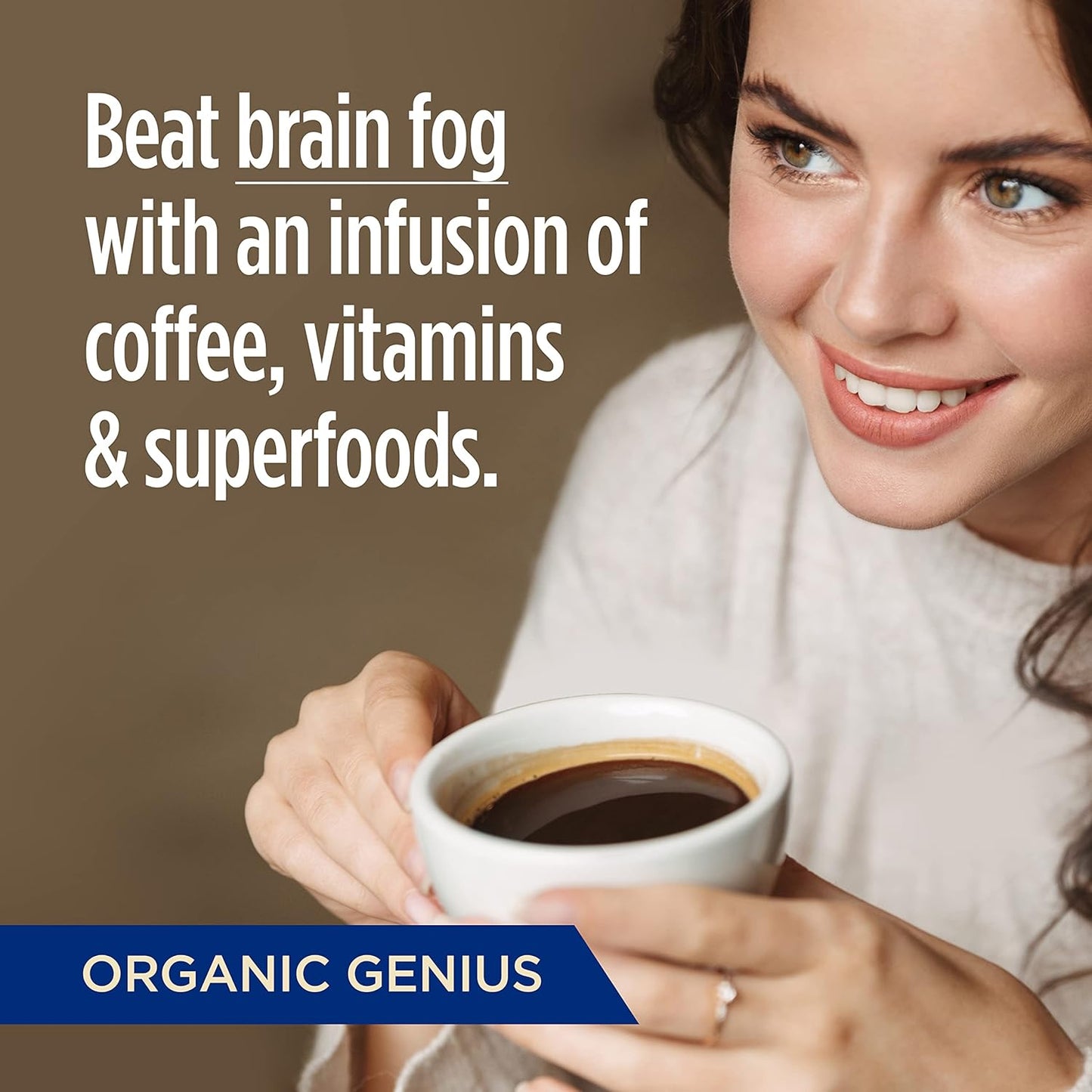 VitaCup Organic Genius Ground Keto Coffee, Increase Energy & Focus w/MCT Oil, Turmeric, B Vitamins, D3, USDA Organic Ground Coffee Medium Dark Roast, 100% Arabica Coffee Grounds, 4 bags, 10 oz each