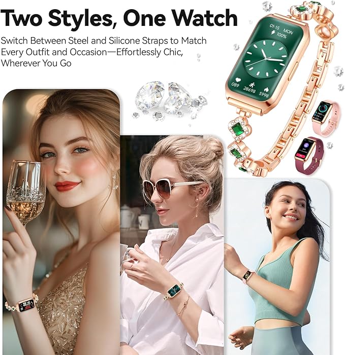 Smart Watches for Women,Fitness Tracker Watches with Sleep Monitor/Heart Rate/Blood Oxygen,IP68 Waterproof FitnessTracker with Long Battery Life,Excellent Appearance Design for Android/iOS Phones
