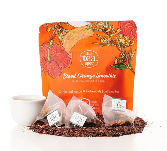 The Tea Spot Blood Orange Smoothie Herbal Tea | Blend of Rooibos Tea, Orange Peel, Hibiscus, Rosehips, Rose Petals, Safflowers, Natural Orange and Vanilla Flavors | Caffeine-Free 15 Tea Bags
