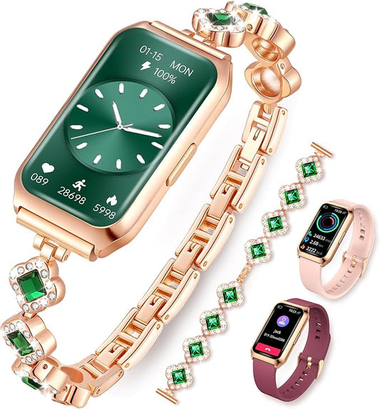 Smart Watches for Women,Fitness Tracker Watches with Sleep Monitor/Heart Rate/Blood Oxygen,IP68 Waterproof FitnessTracker with Long Battery Life,Excellent Appearance Design for Android/iOS Phones