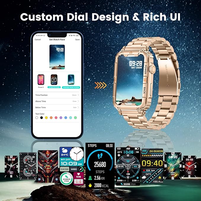 Smartwatch for Women Fitness Tracker Watch: Smart Watch with Answer/Make Call Heart Rate Blood Pressure Sleep Monitor Step Counter 100+ Sports Modes Waterproof 1.57" Activity Trackers for Android iOS