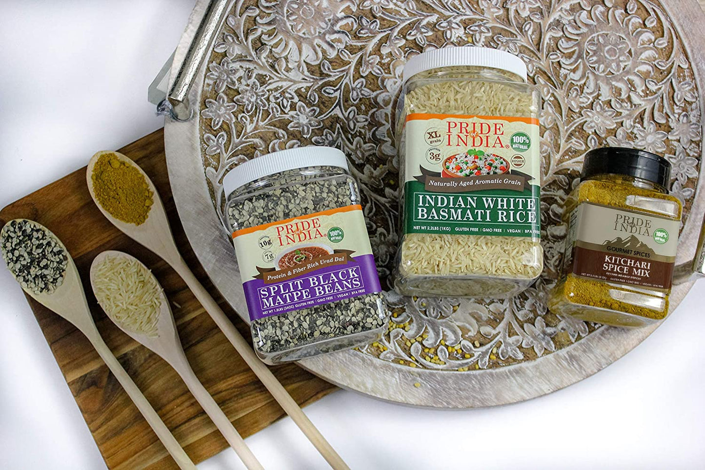 Pride Of India - Kitchari Spice Seasoning – Made with Authentic Indian Spices – Good for Health Cleanse & Diet – Easy to Use – 7 oz. Medium Dual Sifter Jar