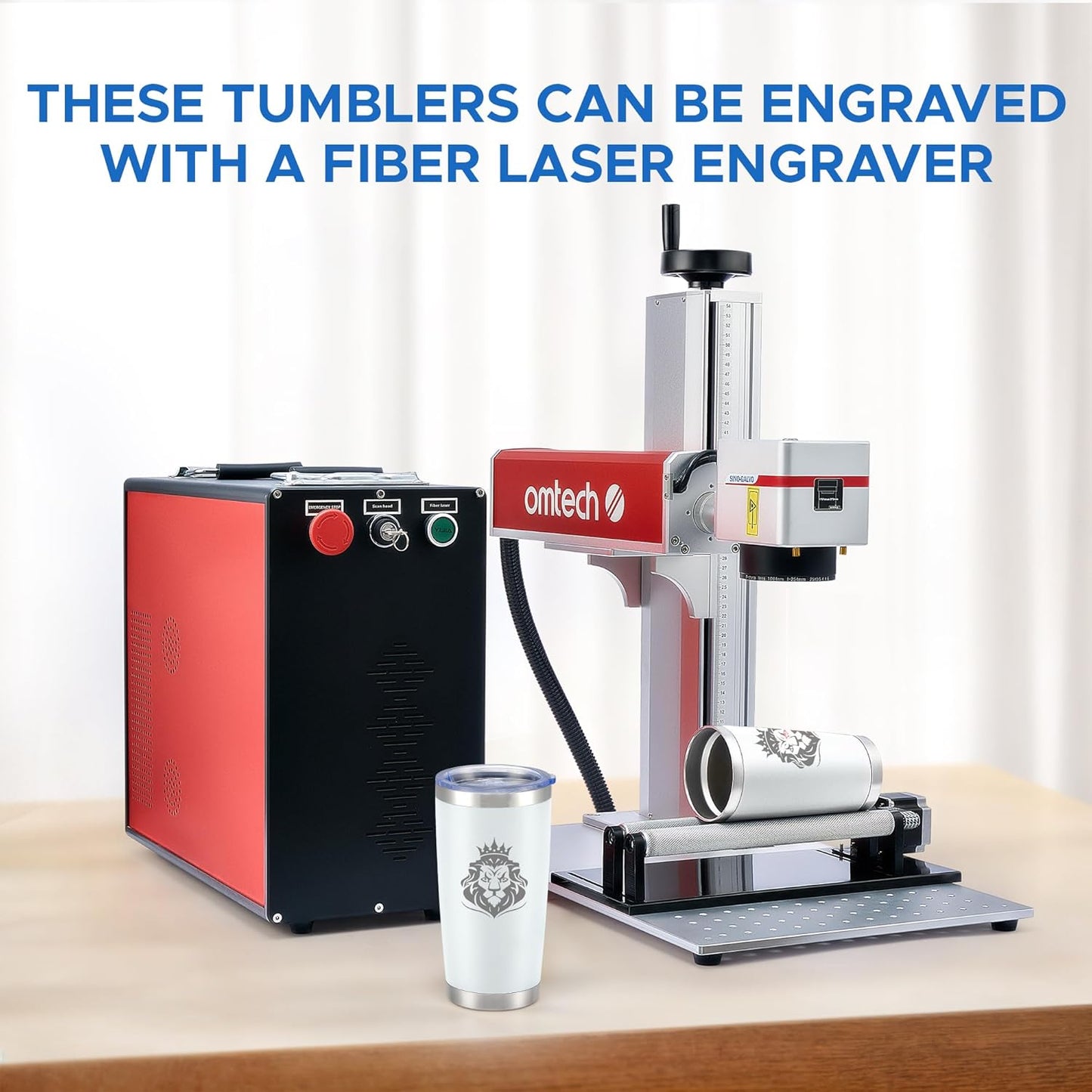 OMTech 20oz Tumblers Bulk, 6pc Stainless Steel Tumbler Set with Lid & Straw, Double Wall Vacuum Insulated Mug for Laser Engraver, Travel Coffee Mug for Hot & Cold Drinks, White Powder Coated Cup