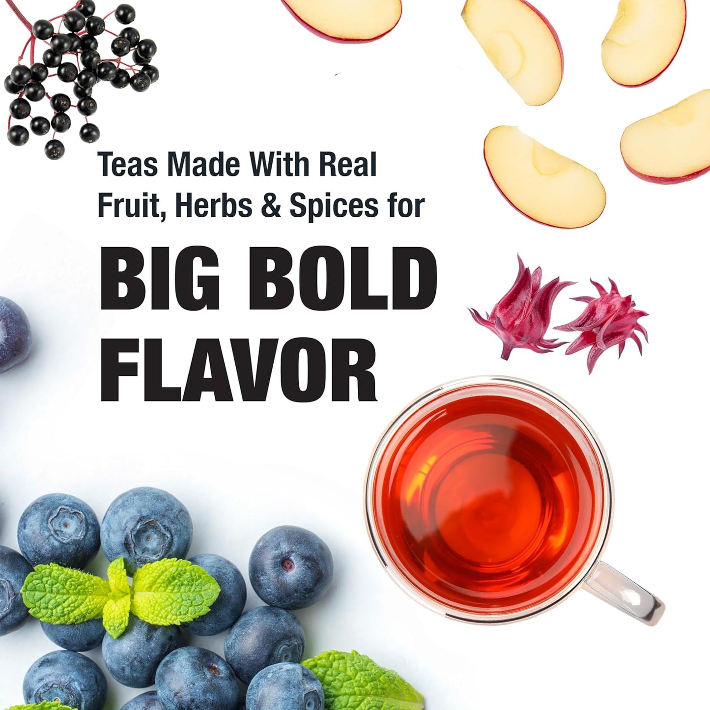 Tiesta Tea Blueberry Wild Child, Loose Leaf, Blueberry Hibiscus Herbal Tea, Premium Non-Caffeinated Blend, Make Hot or Iced, Brews Up to 200 Cups, 16 Ounce Resealable Bulk Pouch