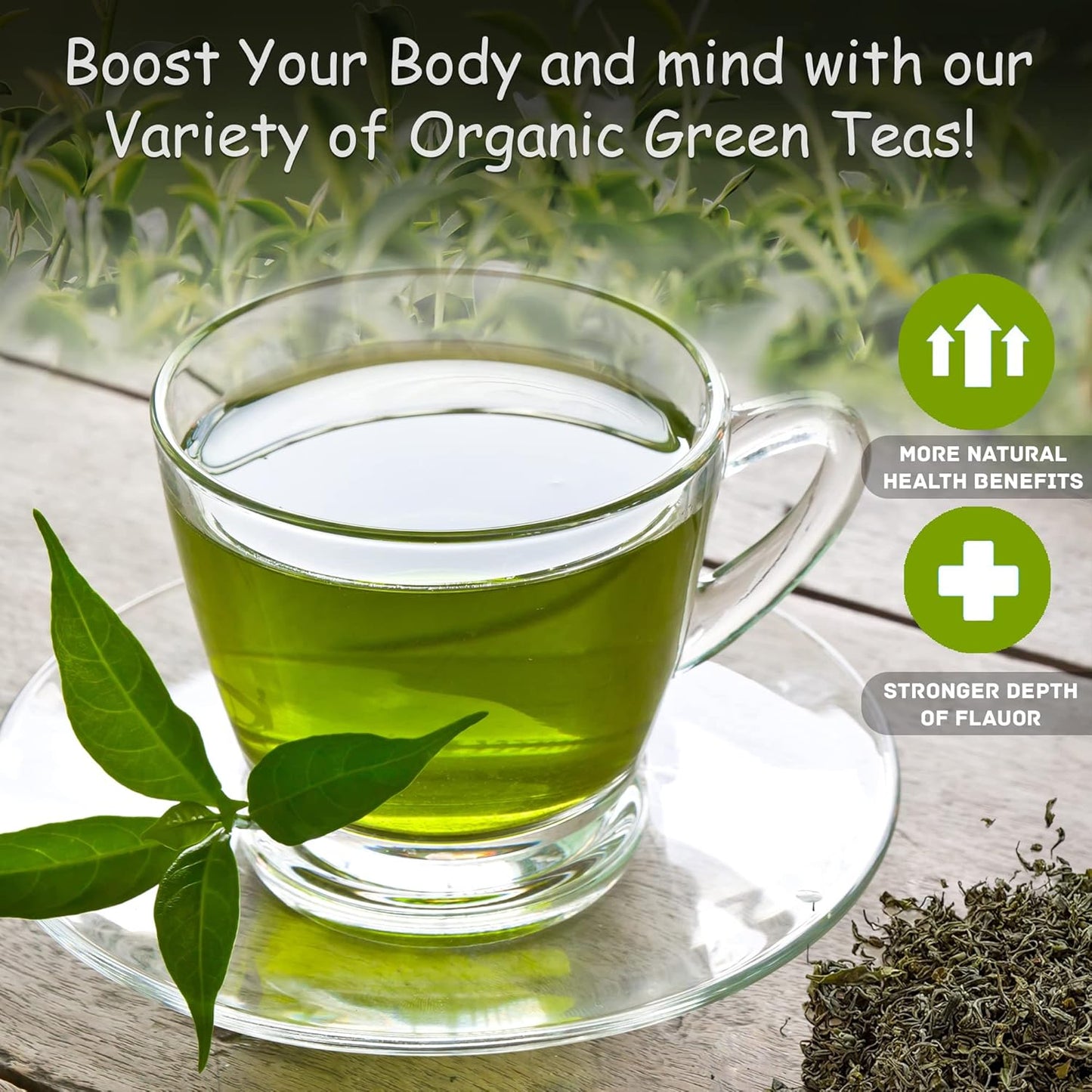 Organic Ceylon Acai Berry Green Tea - 50 Packets - Natural Antioxidant Rich Herbal Leaf Teabags - USDA Certified 100% Non-GMO - Caffeinated Designer Gift Tin