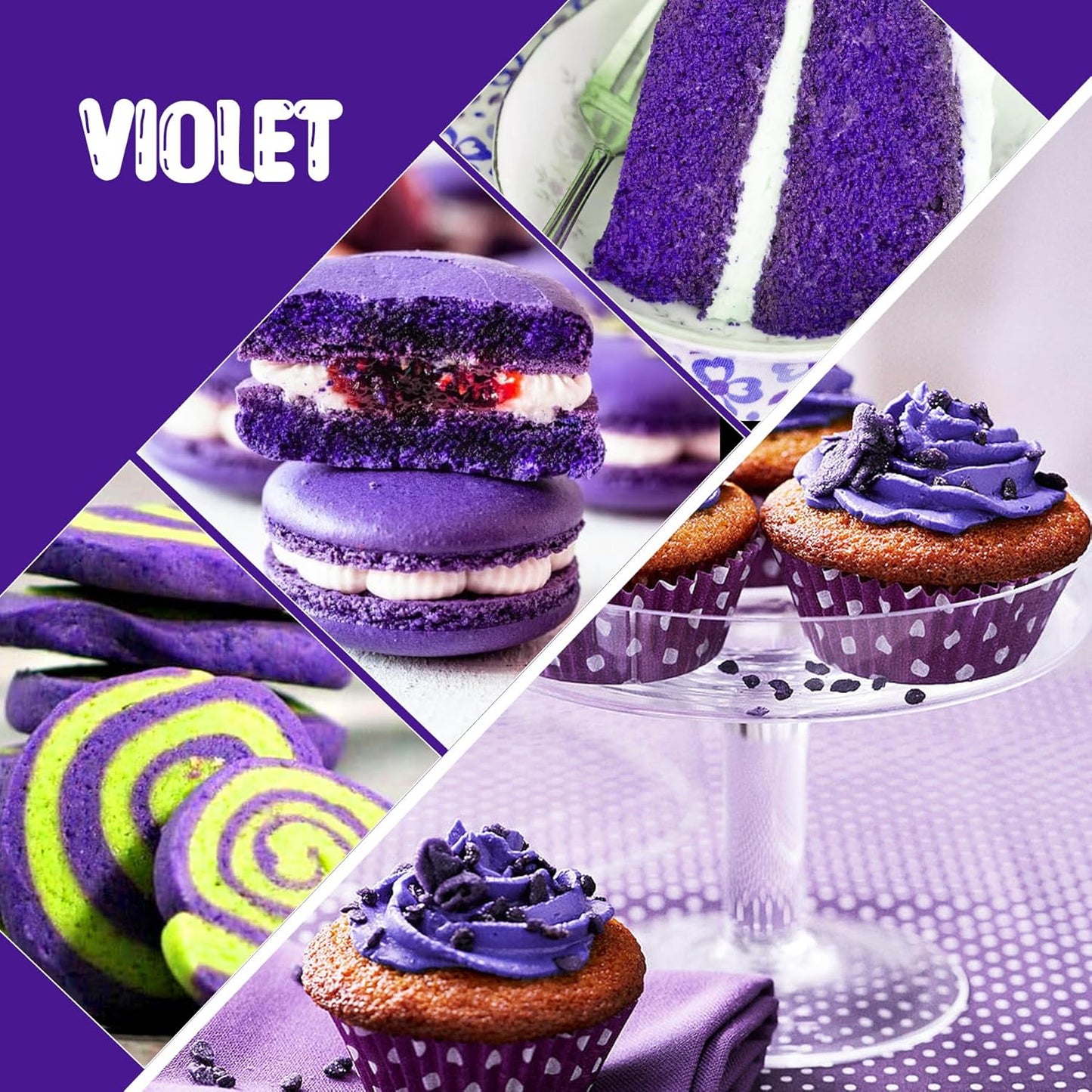 Food Coloring Liquid - Vibrant Color Food Coloring for Cake Decorating, Baking, Easter Egg, Icing - Tasteless Food Color Dye for Fondant, Cooking, Slime, Airbrush (Violet, 8 Fl.oz)