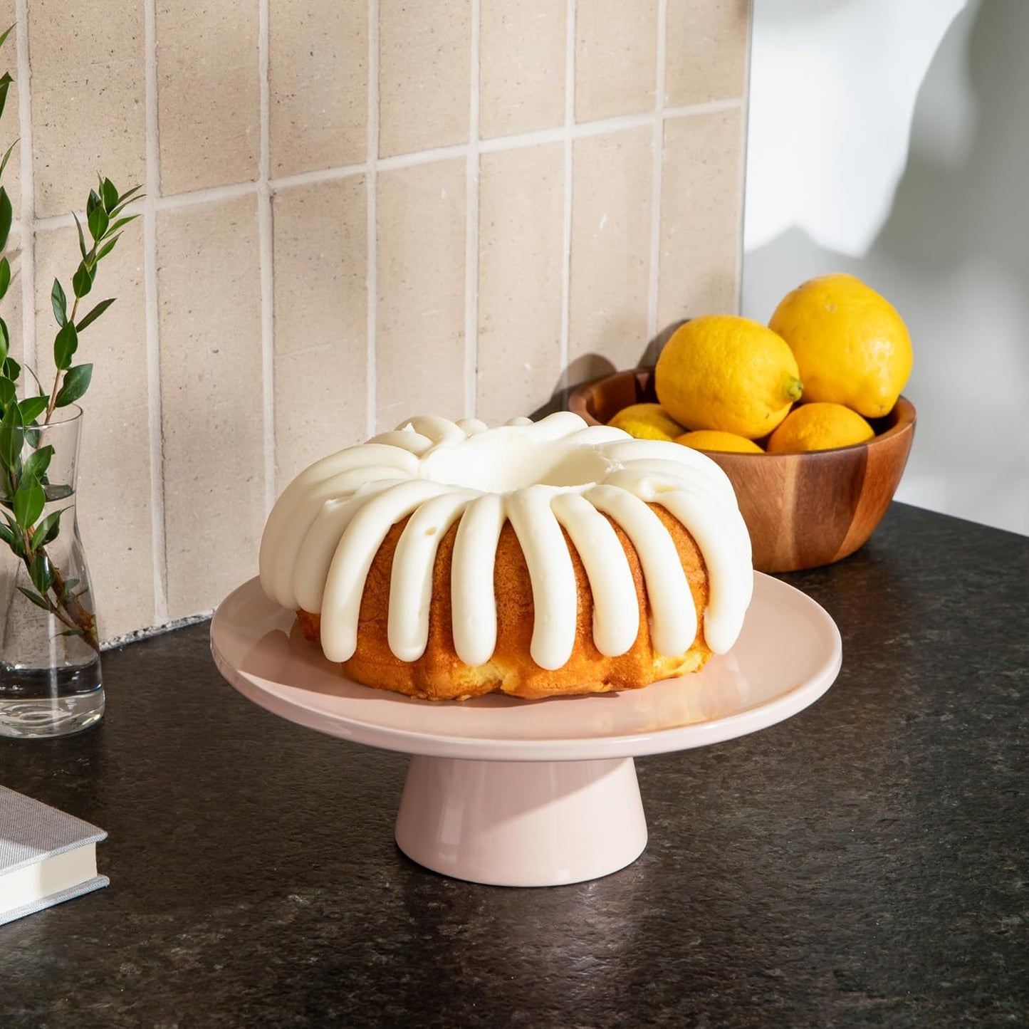 The Cake Stand -10" Ceramic Pedestal Cake Stand with Gloss Finish - Modern Display for Cakes, Cupcakes, Cookies & More - Perfect for Weddings, Birthdays & Baby Showers (White)
