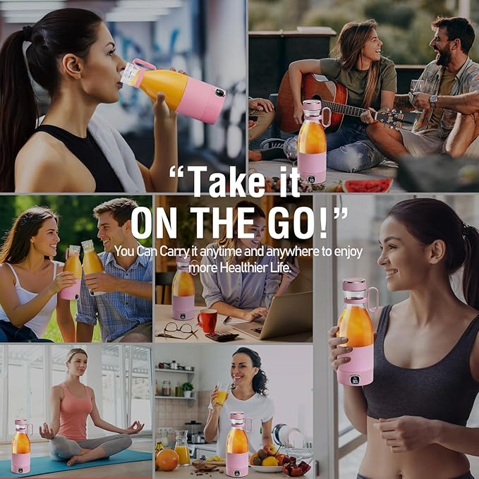 Spardar Portable Blender for Shakes & Smoothies, Personal USB Rechargeable Mini Blender Cup Juicer for Home, Sports & Outdoors