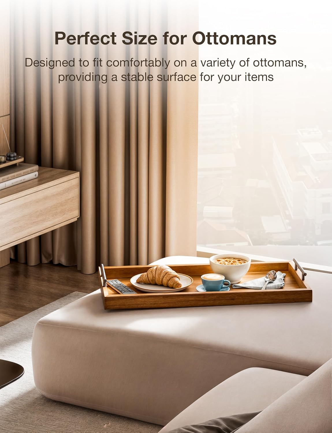 Acacia 30 Inch Large Charcuterie Boards for Party with Cheese Knife Set of 4 – Acacia Wood Serving Tray with Handles, Long Charcuterie Board, Wooden Cheese Board