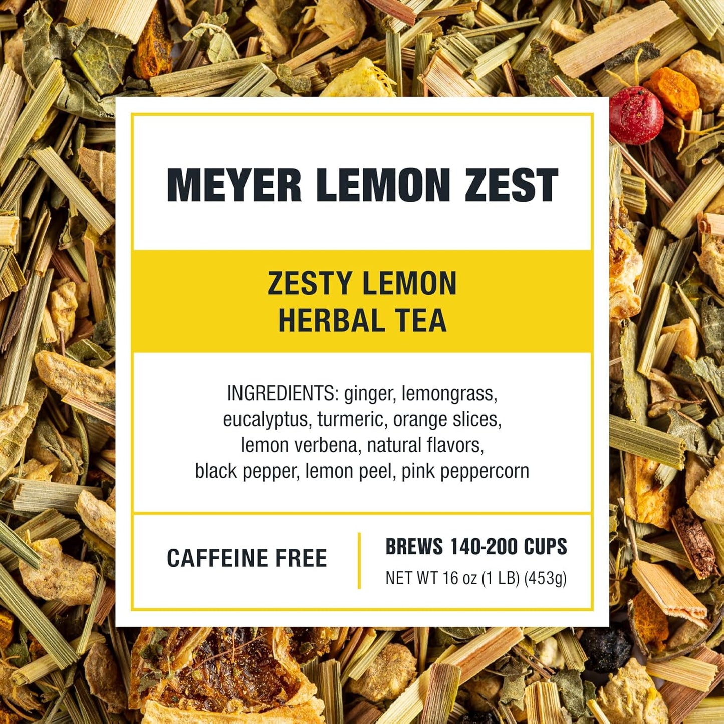 Tiesta Tea - Meyer Lemon Zest, Loose Leaf, Zesty Lemon Herbal Tea, Premium Caffeine Free Blend, Make Hot or Iced & Brews Up to 200 Cups, 16 oz Resealable Bulk Pouch