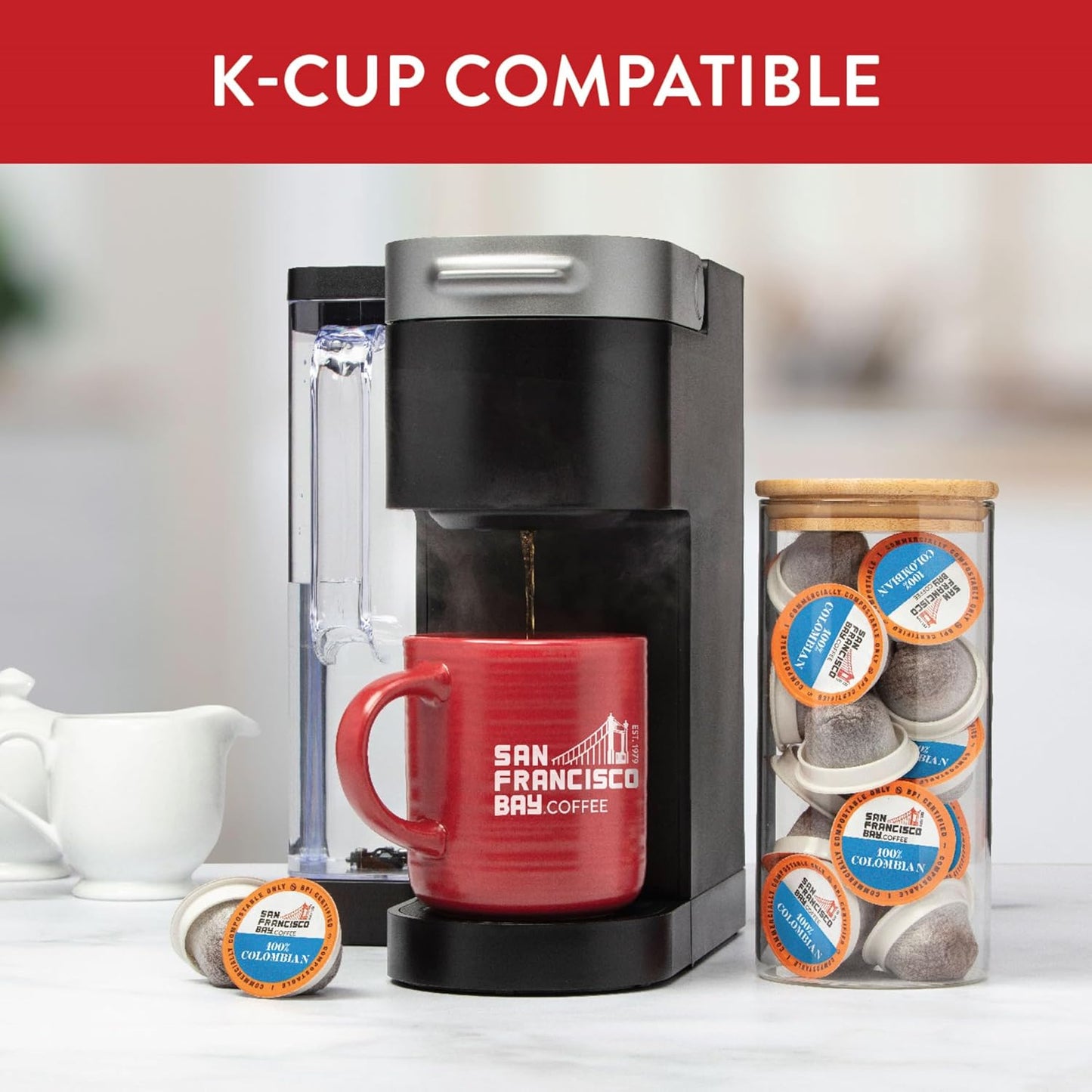 San Francisco Bay Compostable Coffee Pods - 100% Colombian (36 Ct) K Cup Compatible including Keurig 2.0, Medium Roast